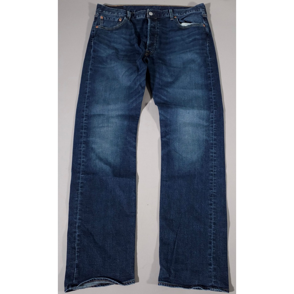 Levi's 501 Original Fit Jeans Mens‎ 36x34 Blue Dark Wash Straight Leg Button Fly